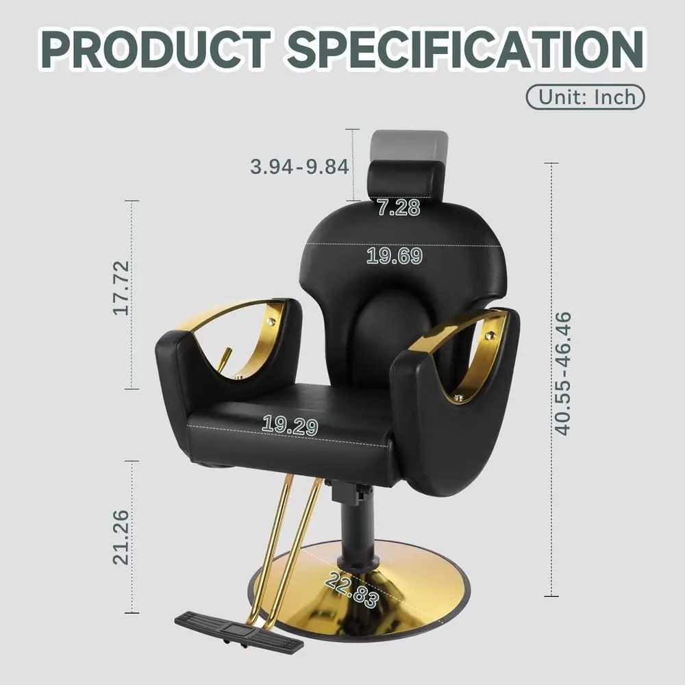 

Salon Chair for Hair Stylist, Styling Hair Chair, MultiFunction Beauty Brading Hairdresser Armchair Black