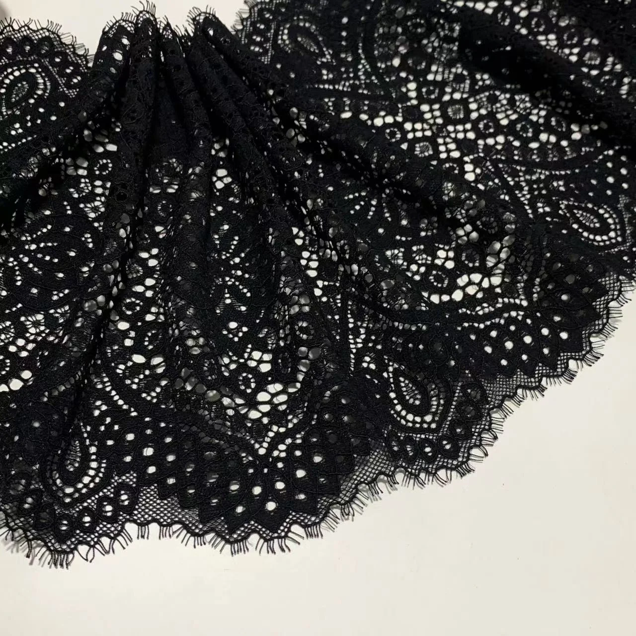 3 メートル幅 22 センチメートル黒の弾性レーストリム装飾 - Elastic Lace Trim のレビューと価格