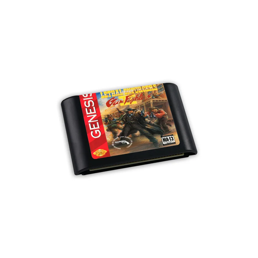 Lethal Enforcers II - Gun Fighters USA Cover Game for SEGA MD Mega Drive Genesis Consoles Game Cartridge Box