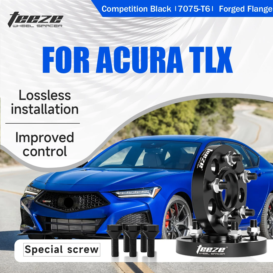 

Teeze 2/4pcs 5x120 CB 64.1mm M14x1.5 Hub Centric Black Forged wheel spacer For 2021-2026 Acura TLX Flange Plate15/20/25/30/35mm