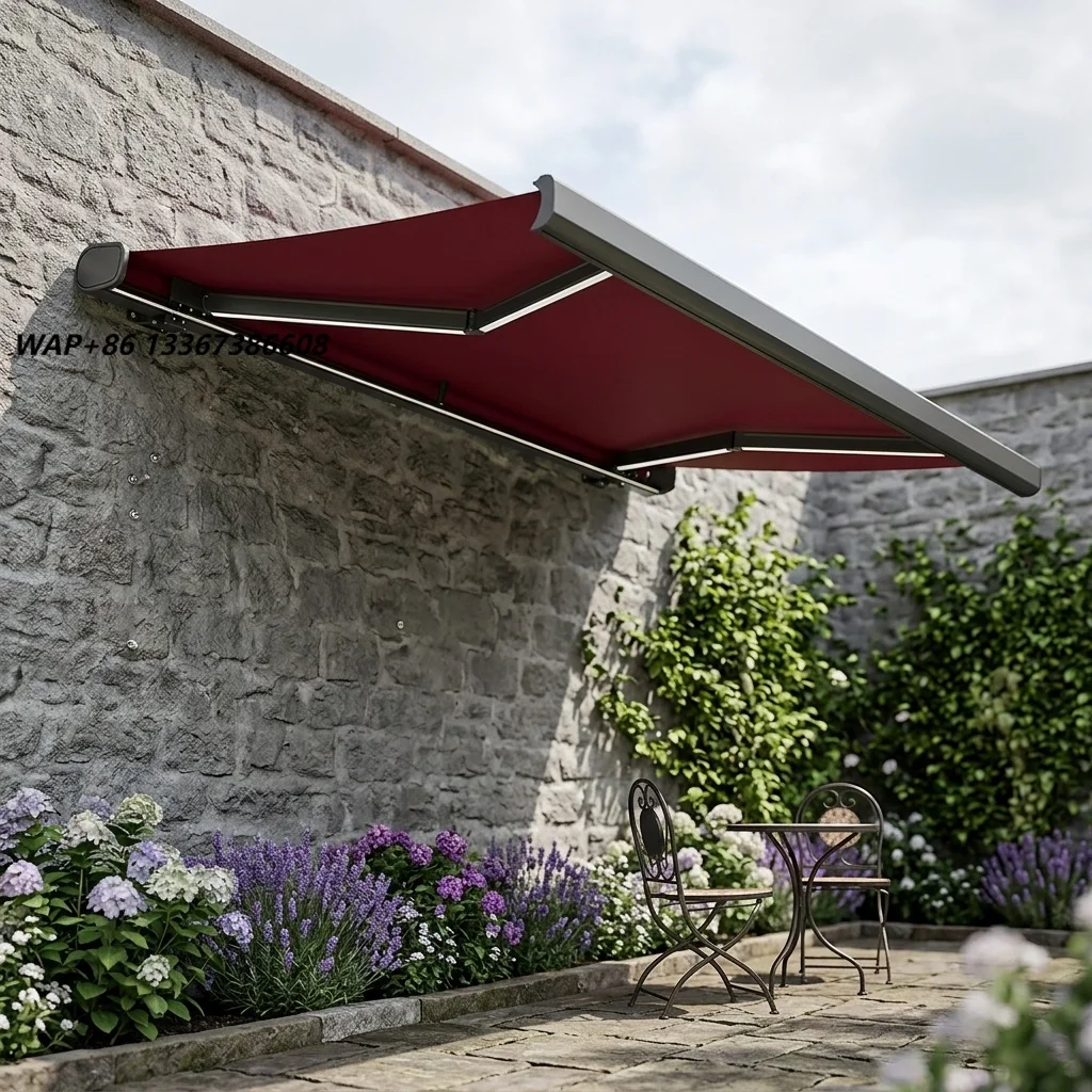 Full Enclosed Retractable Telescopic Awning Waterproof UV Block Full Coverage Outdoor Patio All Season Shade Shelter
