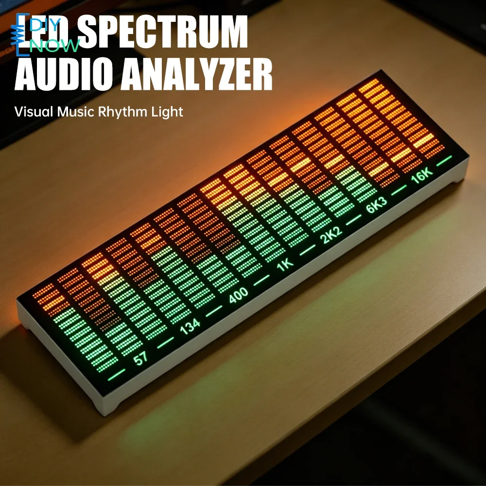 Music Rhythm Light LED Spectrum Audio Visualizer Sound Reactive Ambient Light Type C Power for Gaming Room Desktop Decoration