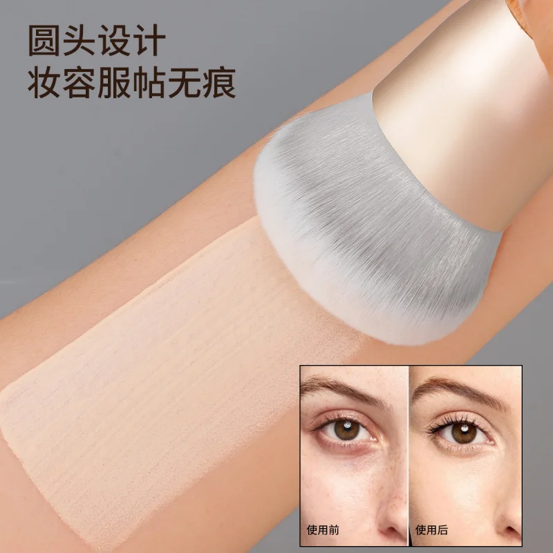 Hot-Selling New Product Single Big Fat Foundation Brush Seamless Base Makeup Powder Brush Round Beauty