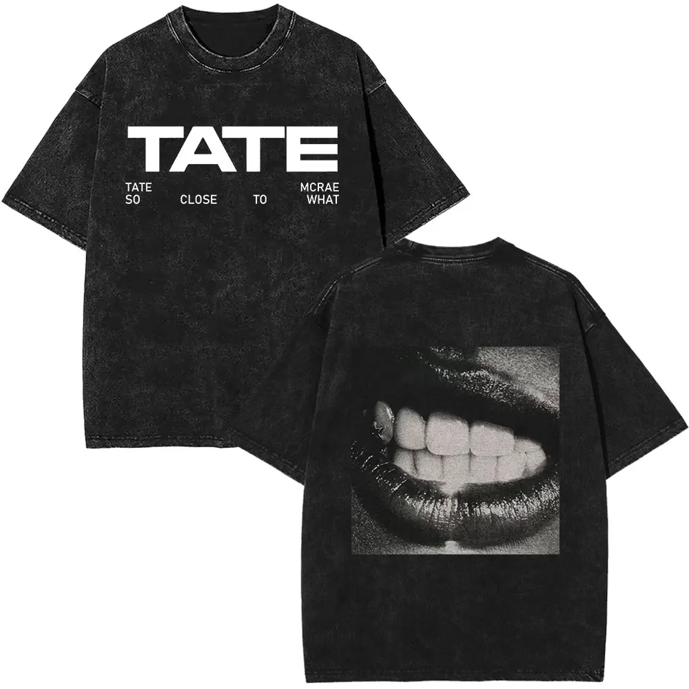 Tate McRae So Close To What Vintage Washed Hot Sale T-shirt Man Miss Possessive 2025 Album Oversized Men Women Cotton T-shirts