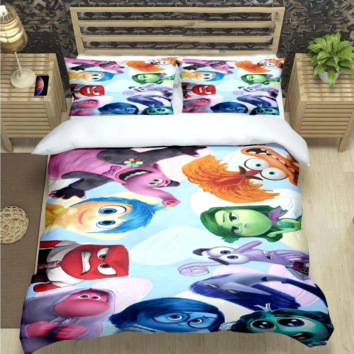 

Fashion Cute Cartoon Inside Out Print Bedding Sets Bed Supplies Set Duvet Cover Bed Comforter Set Bedding Set Birthday Gift