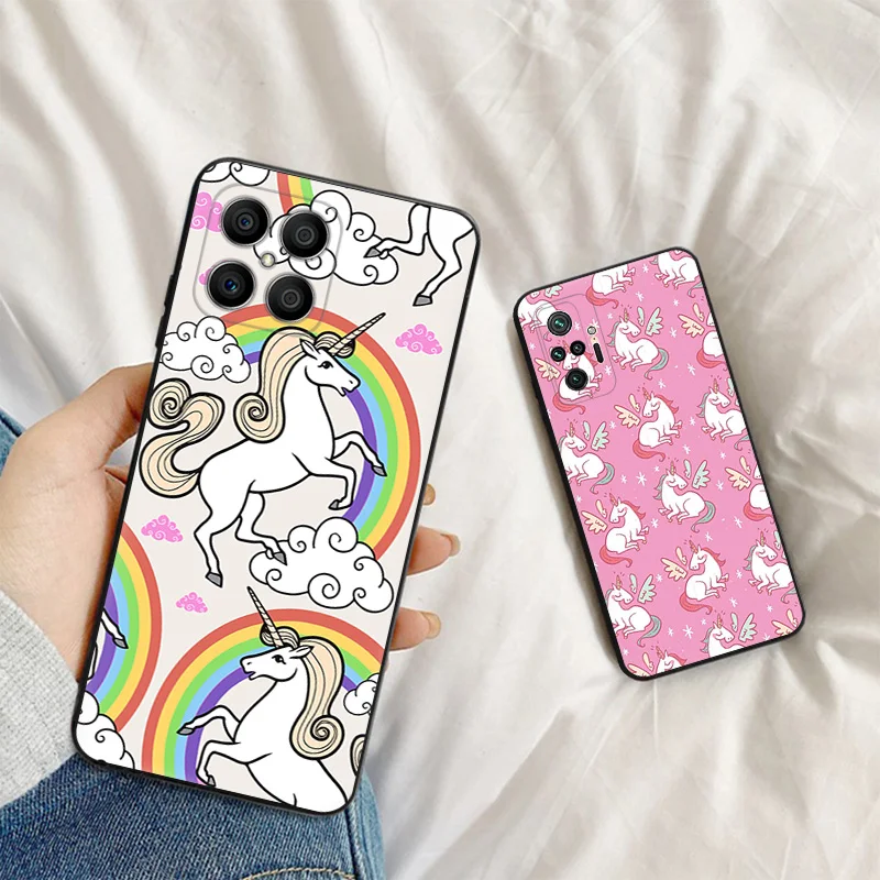 Soft Silicone Phone Case for Honor X7b X9b X6 X9a X7 X8b 70 90 Magic5 Rainbow Unicorn Agnes Huawei P20 P30 Pro P40 P-Smart Cover