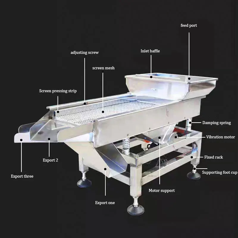 Linear Vibrating Screen Machine Small Industrial Stainless Steel Food Tea Grain Vibrating Screening Machine