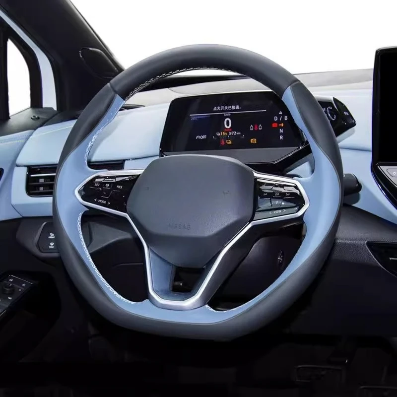 

For VW Volkswagen ID.3 ID.4 X ID.6 X ID.4 CROZZ Hand Sewn Leather Steering Wheel Cover Wrap Soft Non Slip Car Accessories