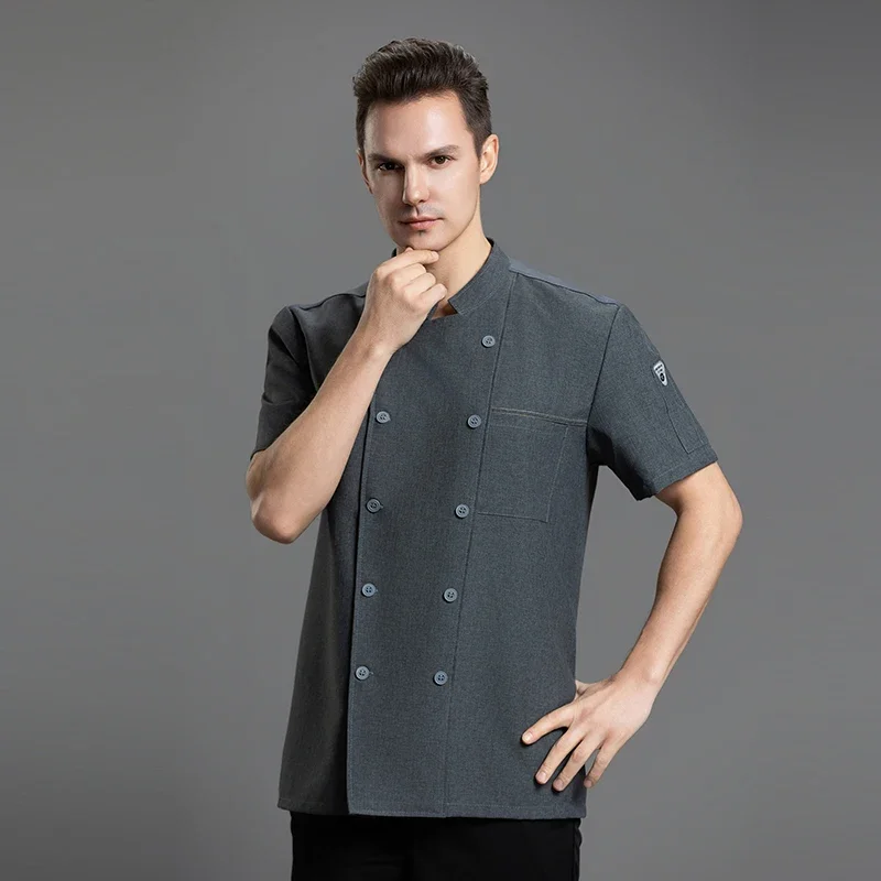 Vêtements de travail pour Restaurant, salopette de Chef, veste de boulangerie, costume de café pour hommes, vêtements d'hôtel, uniforme de cuisine professionnel à Double boutonnage