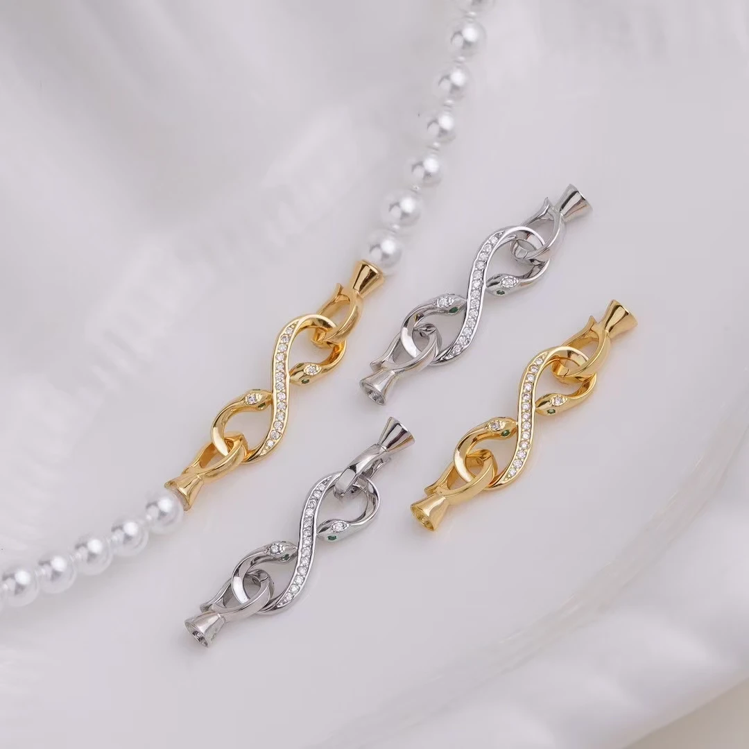 Wholesale 925 Sterling Silver Necklace Bracelet Clasps and Hooks Jewelry Accessory Parts Settings for 5-15mm Pearls 3pcs/lot