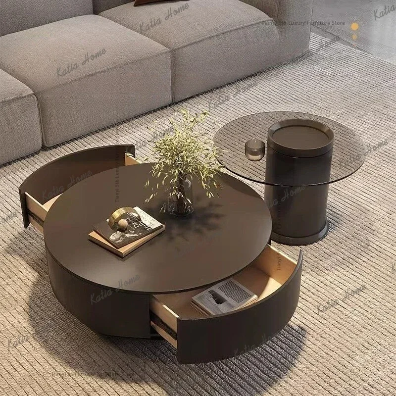 ld Japanese Creative Round Coffee Table Italian Minimalist High-end Living Room Coffee Table Designer Creative Home Furniture