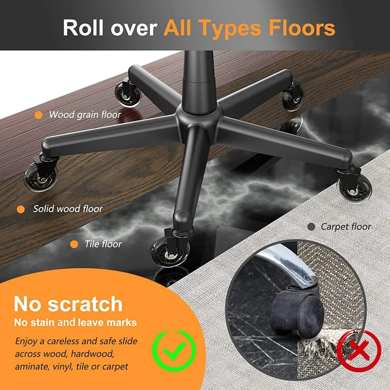 Imagem -03 - Cadeira de Escritório Rodas 10 mm Stem Compatível para Cadeiras de Marca Polegada Peças de Reposição Acessórios de Borracha Cadeira Rodízios Conjunto de 5