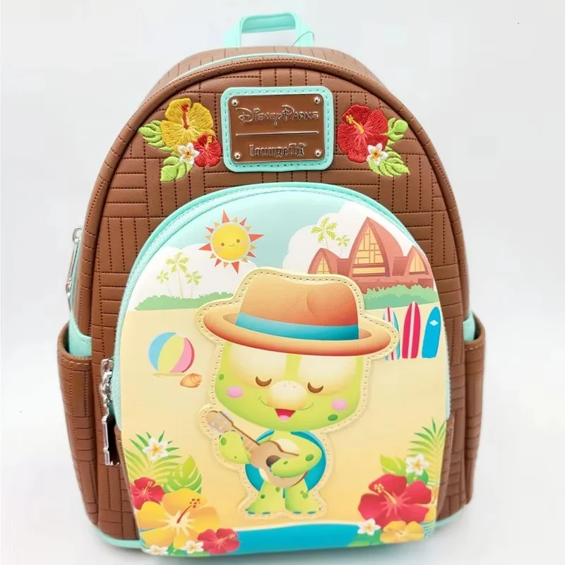 

New Loungefly Disney Olu Mel Turtle Duffy Cartoon Anime Collage Backpack Fashion Accessories Capacity Surprise Girl Cute Gift