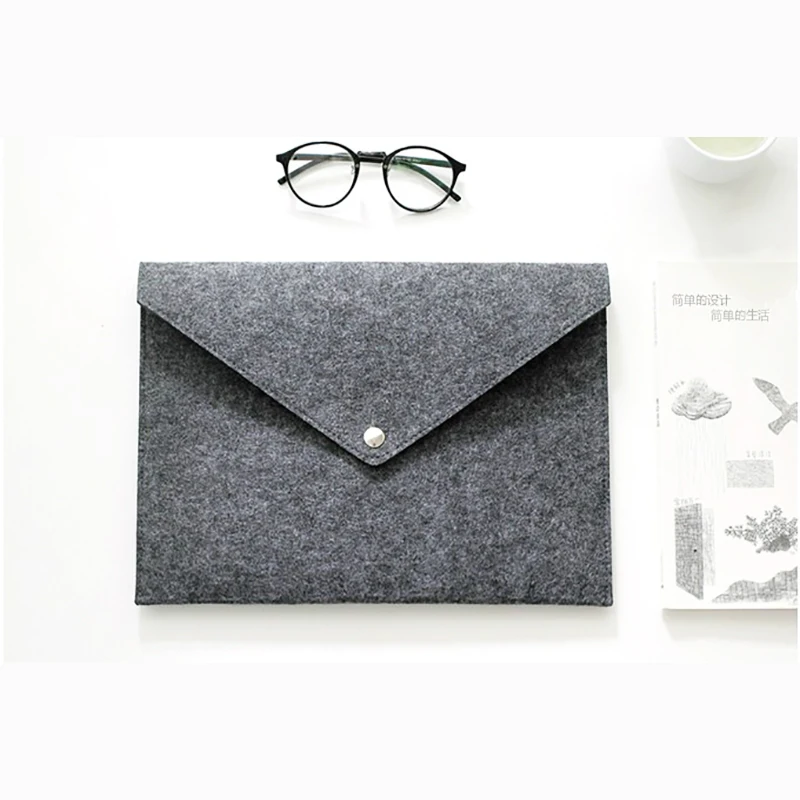 A4 Simple Big Capacity Linen File Folder Document Bag Canvas Felt File Briefcase Portable Organizer Office Paper Holder