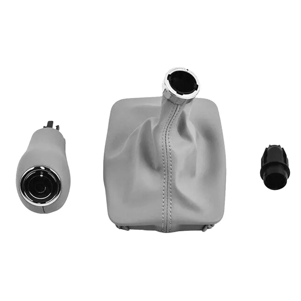 

Sporty Upgrade Gray Shifter Boot Comfortable PU Leather Knob Sporty Design Vehicle Accessories Comfortable Grip