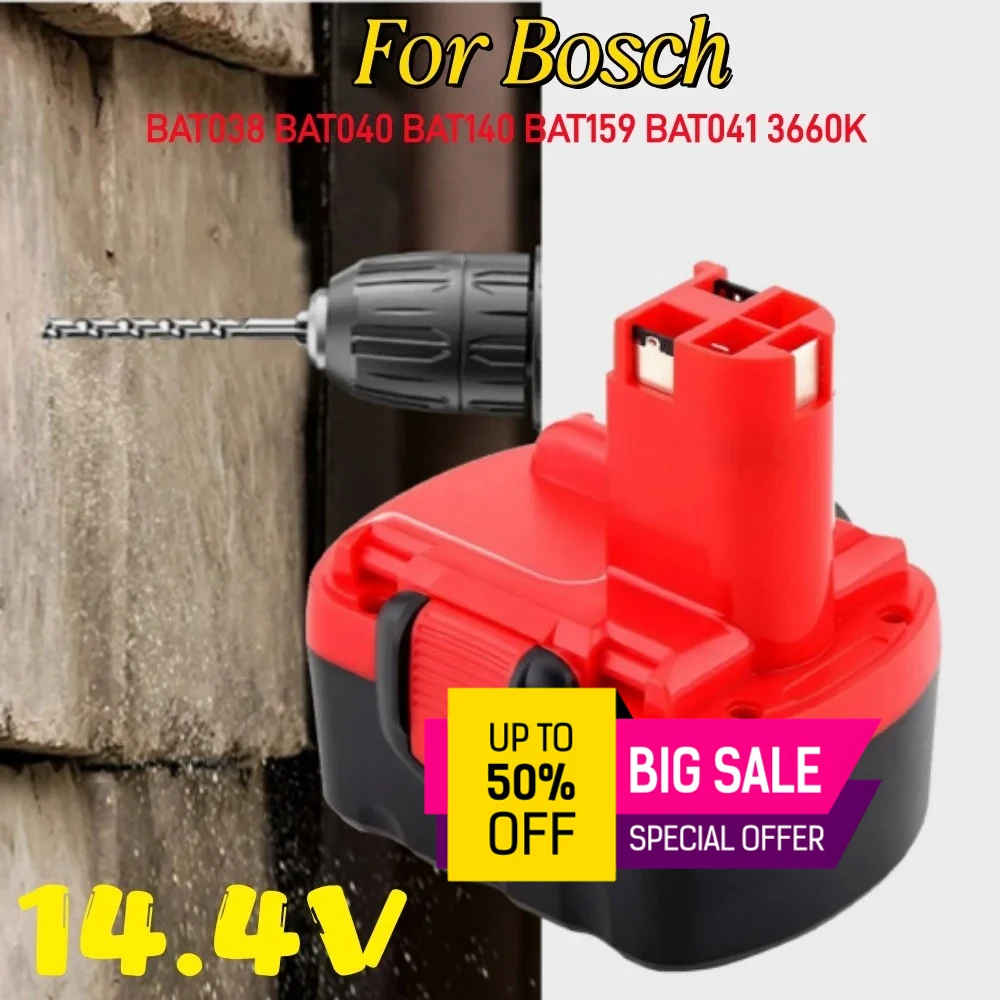 

14.4V 4.8Ah Ni-MH Remplacement for bosch Batterie BAT038 BAT140 BAT159 2607335533 2607335264 PSR 14.4 GSR 14.4 VE-2 GSR