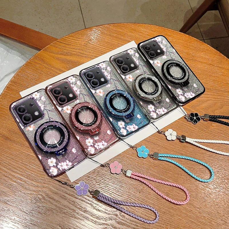 N ote 13 زهر الكرز تصفيح سوار حامل جراب هاتف ل Xiaomi Redmi ملاحظة 14Pro 12S 14 13Pro 12 13 12Pro 14ProPlus غطاء