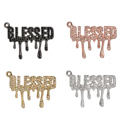 10pcs BLESSD Rhinestone Letter Charms For Bracelet Bangle Jewelry Making DIY Accessories Wholesale LTC0289-LTC0292