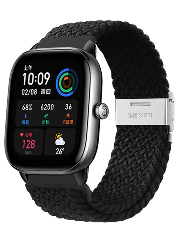 Нейлоновый ремешок 20 мм/22 мм для Amazfit GTS 4/2/2e/3/GTS2 Mini/GTR 4/3/Pro/GTR2/47 мм/stratos, эластичный браслет Correa, ремешок Amazfit bip