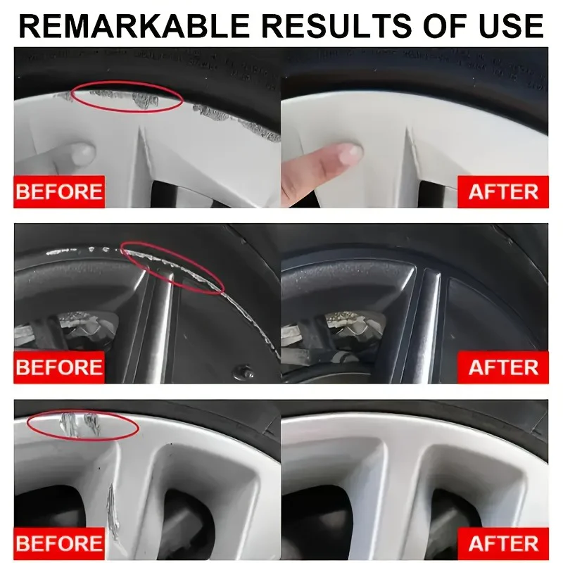 Kit universal de reparación de ruedas de motocicleta: agente reparador de arañazos y desgaste de ruedas de aleación, crema antioxidante para óxido, polis para neumáticos y llantas