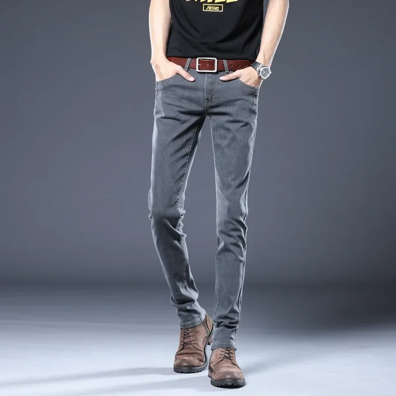 BROWON Brand Fashion 2024 Men Skinny Jeans Men Homme Mid Rise Long Pants Stretch Mens Pencil Jeans Slim Fit Plus Size