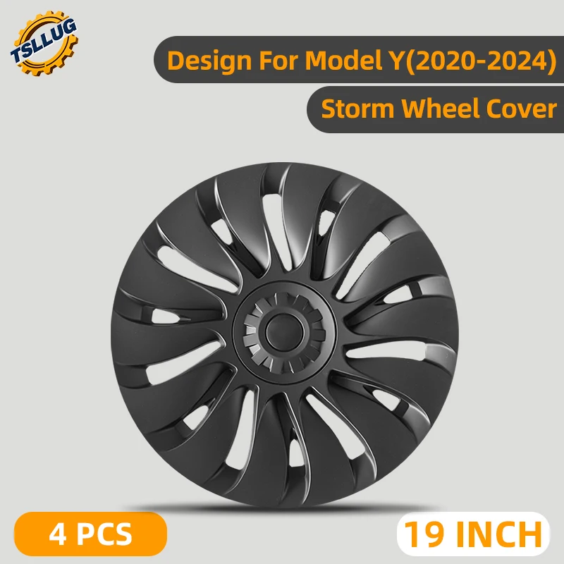 

4PCS For Tesla Model Y 2020-2024 2nd Style Wheel Cover 19 Inch Car Replacement Automobile Hub Cap Full Rim Car Accessories
