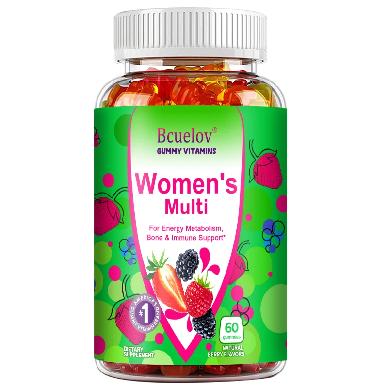 Women's Multivitamin Gummies - Energy, Mood, Hair Care, Skin Care, Support Energy Metabolism, Bone and Immune Health