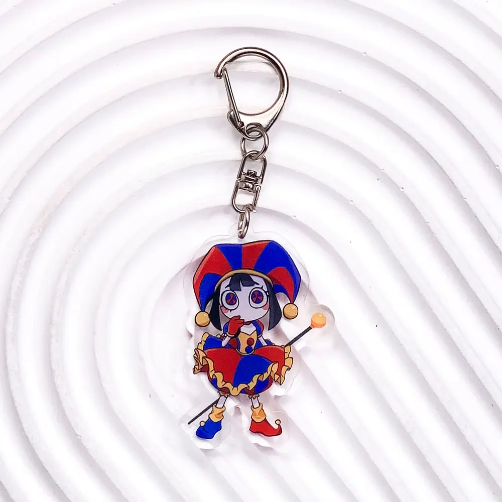 شخصيات كرتونية مذهلة السيرك الرقمي سلسلة مفاتيح مصنوعة من الأكريليك اكسسوارات حقيبة سحرية على ظهره قلادة كيرينغ هدايا للأصدقاء