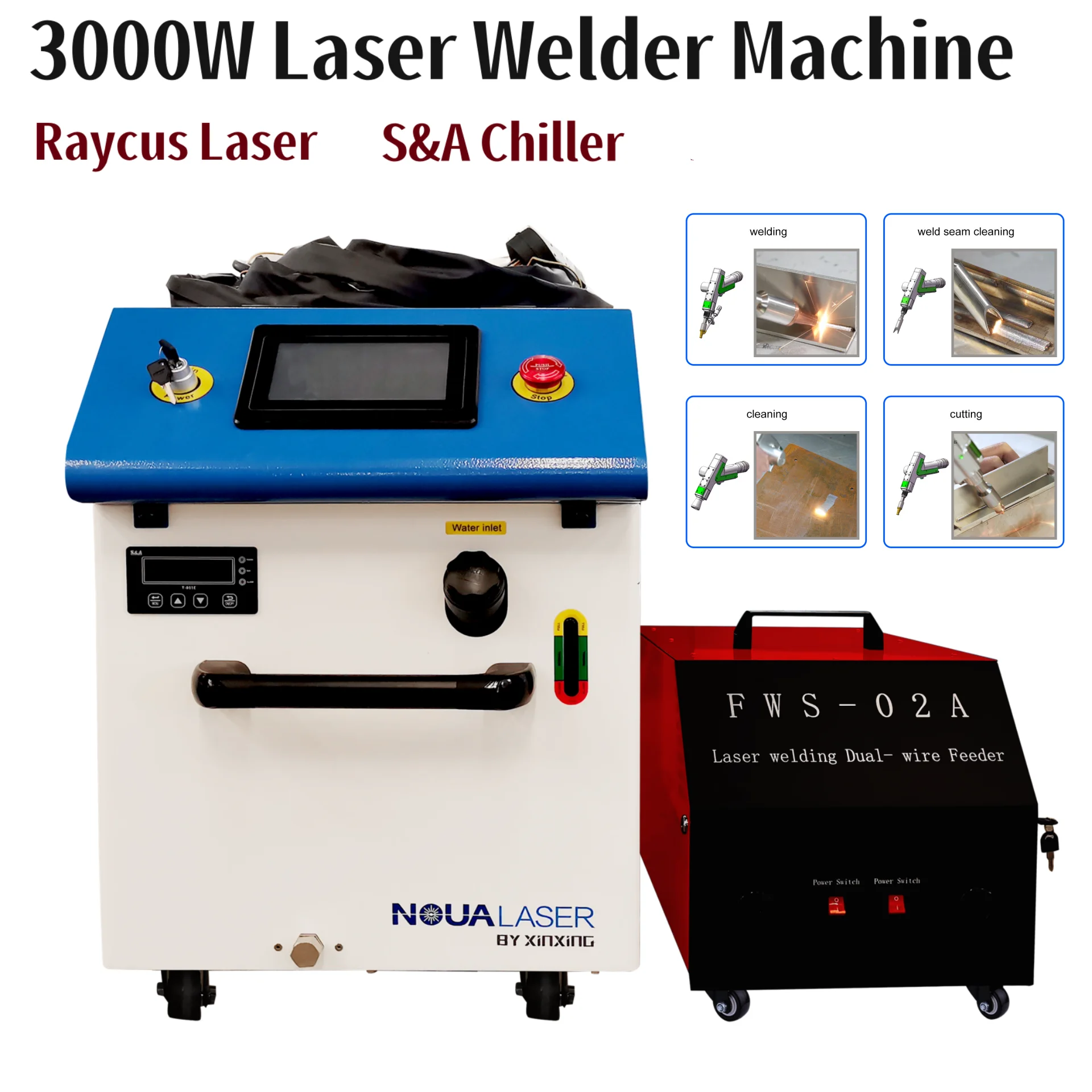 

3000W Laser Welder Machine Handheld 4 in 1 Welding/Cleaning /Cutting /Weld Seam Cleaning with 7 Different Welding Shapes