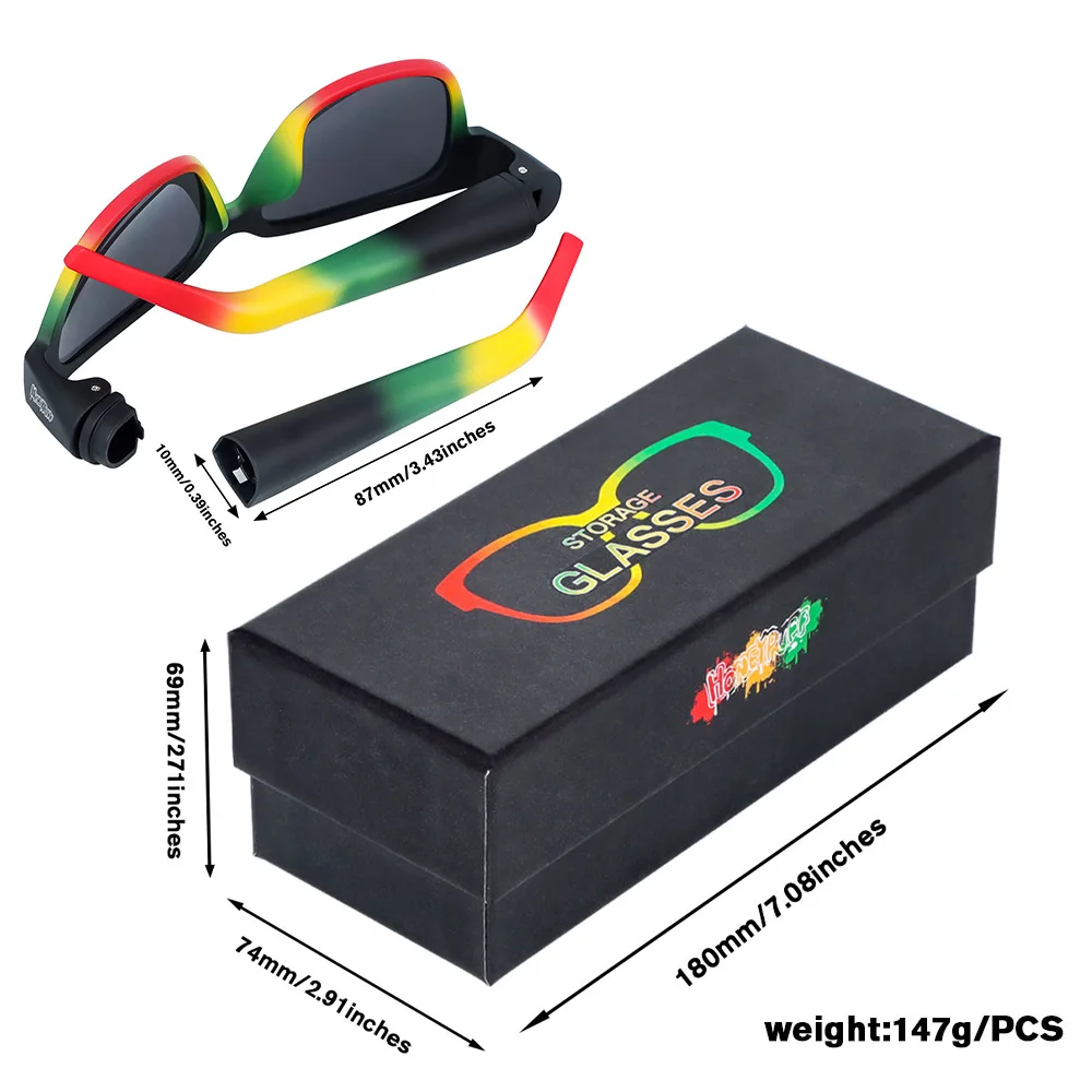 Creative Multi-Functional Honeypuff Sunglasses With Hidden Speaker Tube And Storage Tube Conical Paper Sunglasses Storage Tube