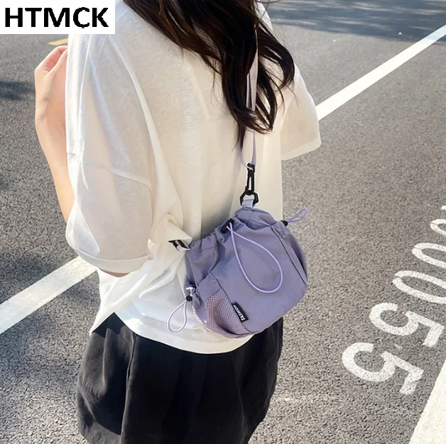 Portable Single Shoulder Shoulder Bag Nylon Solid Color Small Bag Lightweight Crossbody Bag Outdoor