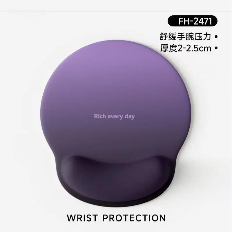 Gradient zwart paars polssteun muismat, antislip ergonomisch handkussen voor kantoorlaptoptoetsenbord
