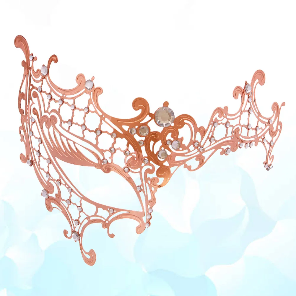 

Luxury Half Face Metal Mask Women Girls Rose Gold Plated Lightweight Hollow Out Design Party Carnival Masquerade Ball Cosplay