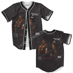 2024 Rapper Tupac Baseball Jersey For Men Boys T Shirt Children KIDS Training Uniform Button Up Shirt Vintage Hip Hop 2 Pac 2pac