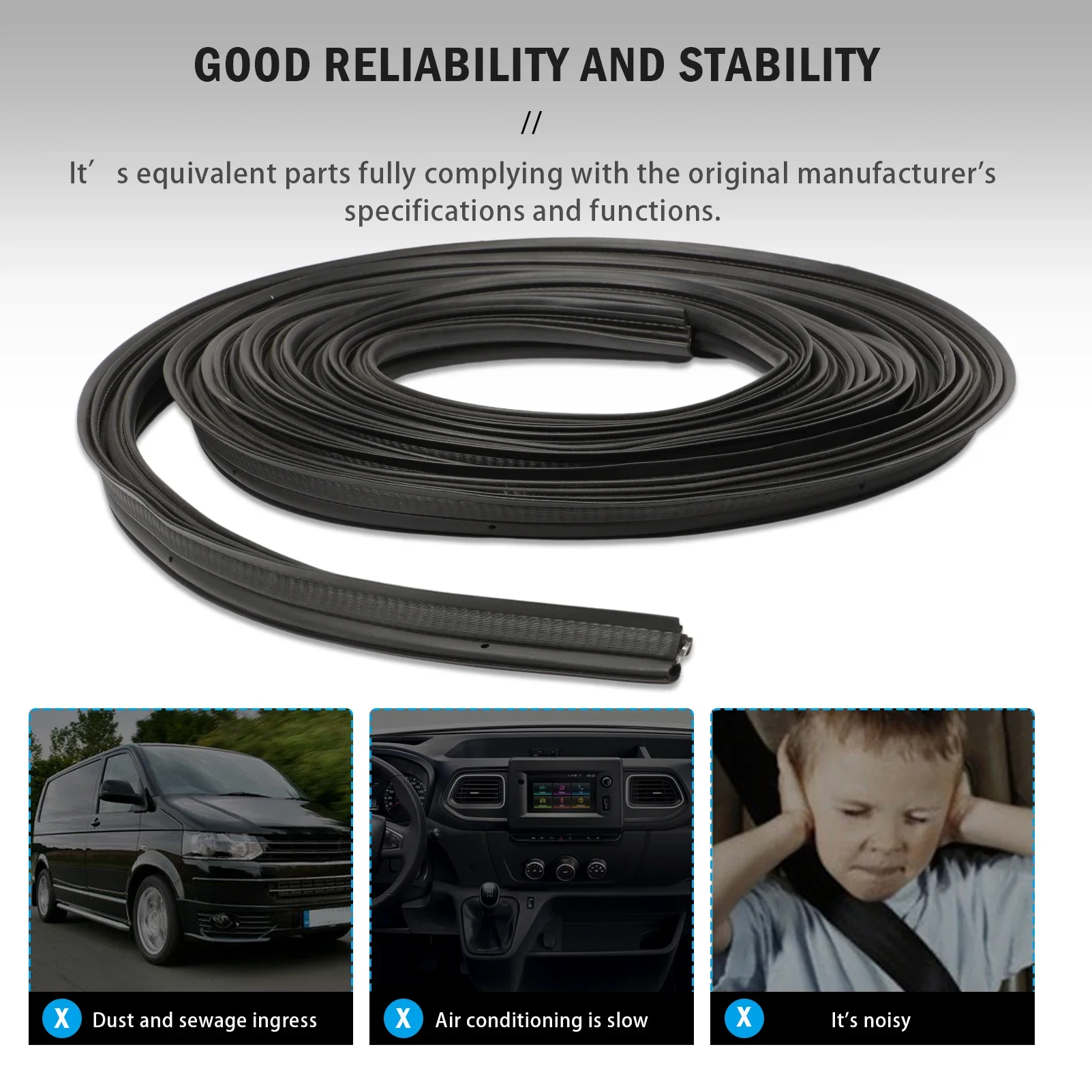 

7H0829193BH Уплотнение задней двери Резиновое уплотнение транспортера, совместимое с V.W. T5 Транспортер