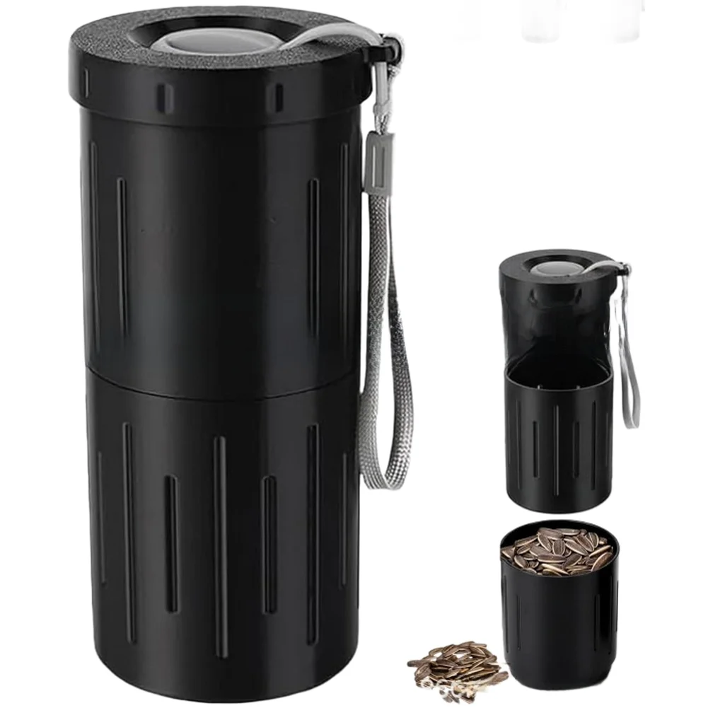 

Compact Portable Snack Spit Cup with Dual Compartments to Keep Snacks and Shells Separate Lightweight Plastic Material