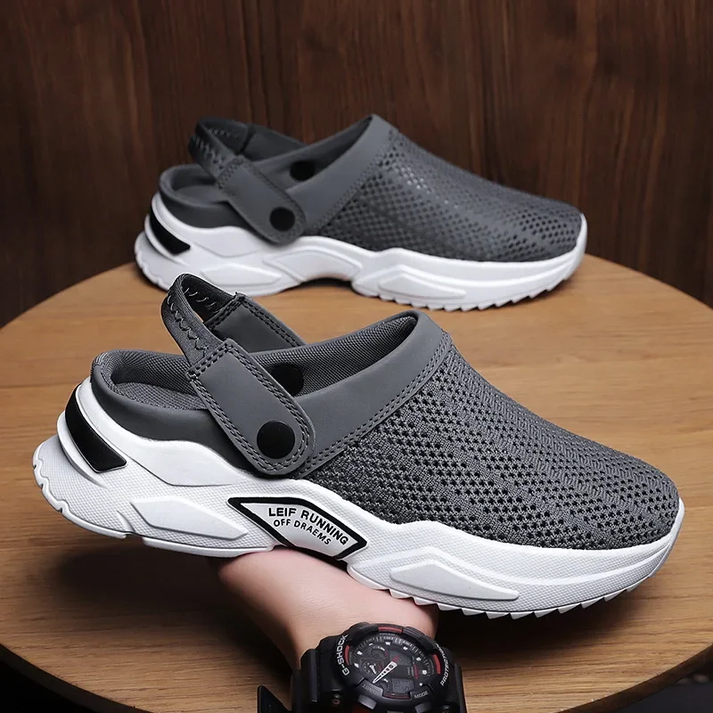 Men's Summer Slippers Shoes Breathable Cool Beach Flip Flops Home Outside Mens Slippers Large Size 39-47 Male Casual Footwear