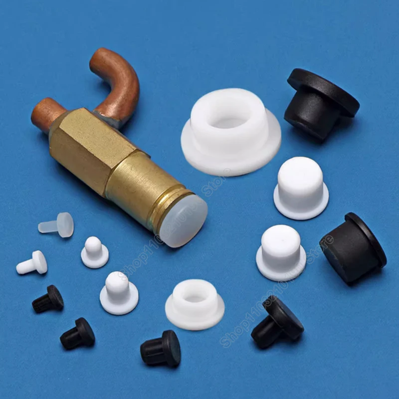Black/White Round Silicone Rubber Seal Hole Plugs T Type Stopper Dustproof Blanking End Cap High Temperature Seal Cover 2.7-19mm