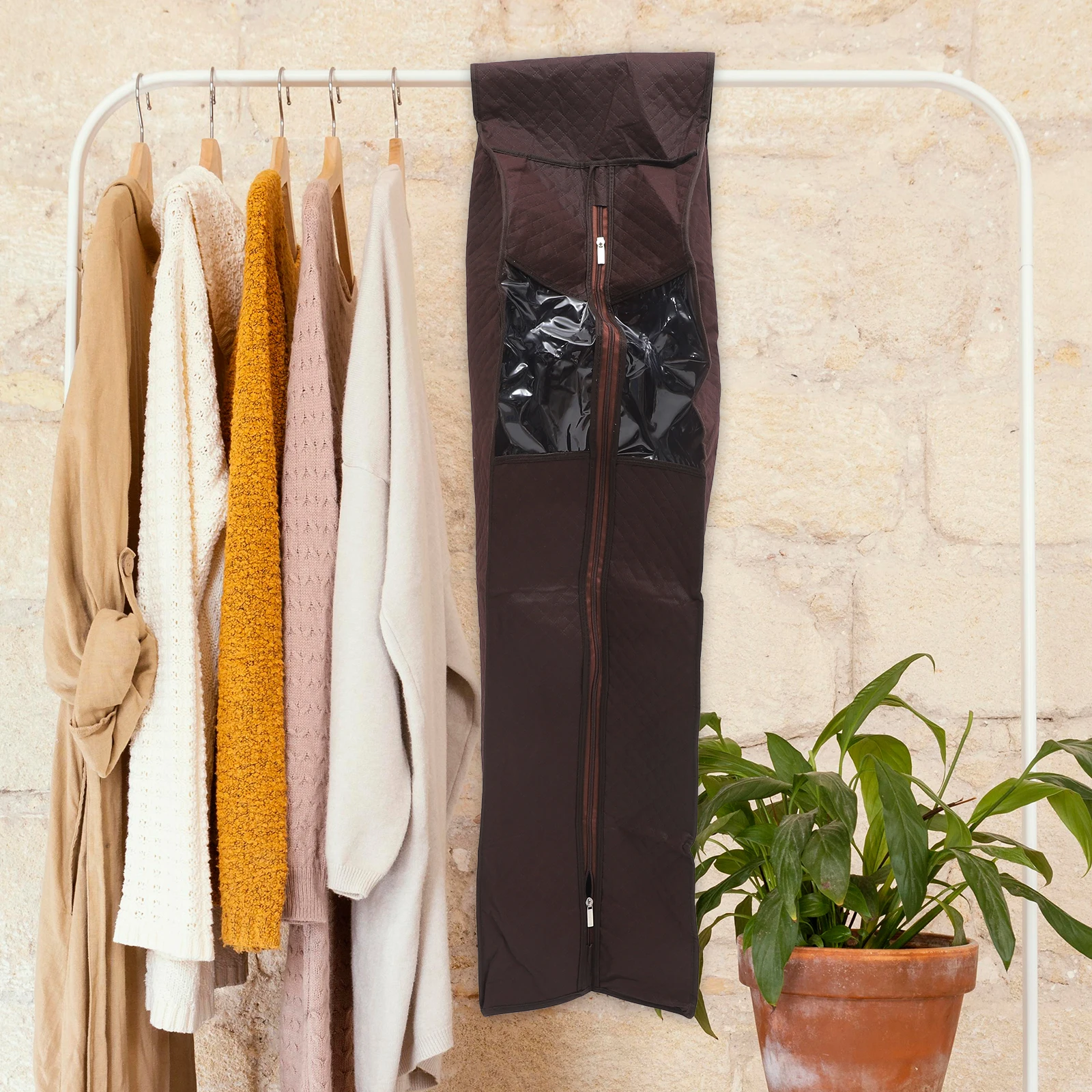 

3D Clothing Dust Covers Storage Bags Garment Protectors Organizer Frameless 420D Nylon Oxford Fabric Visible Window for Suits