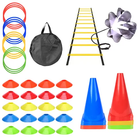 Outdoor Speed Agility Training Kit Football Training Kit Agility Ladder Logo Discs Resistance Umbrella Logo Bucket Jumping Hoop