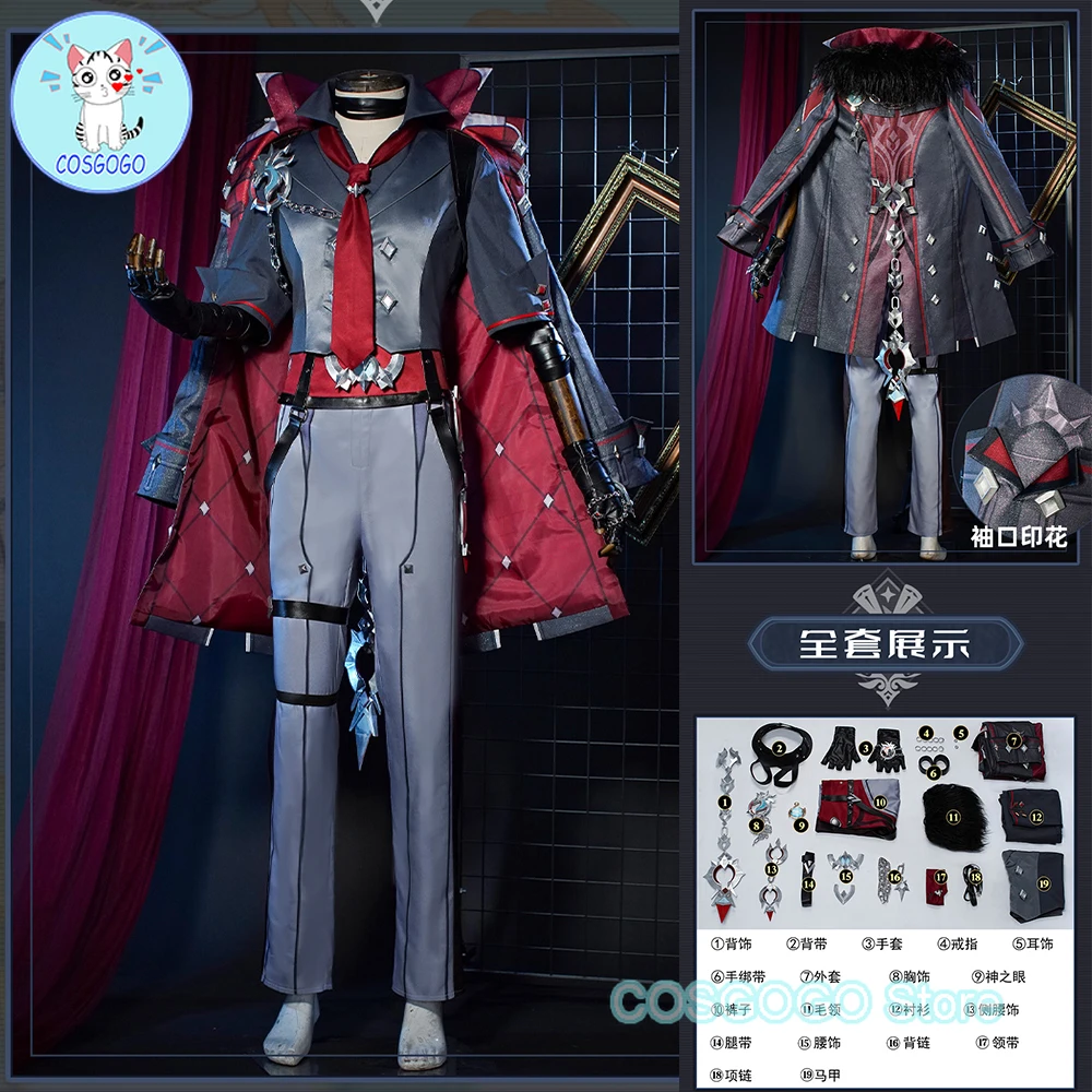 

Wriothesley Cosplay Costume Genshin Impact Game Suit Gorgeous Handsome Halloween Shoes Party Role Play Outfit Men XS-XXL