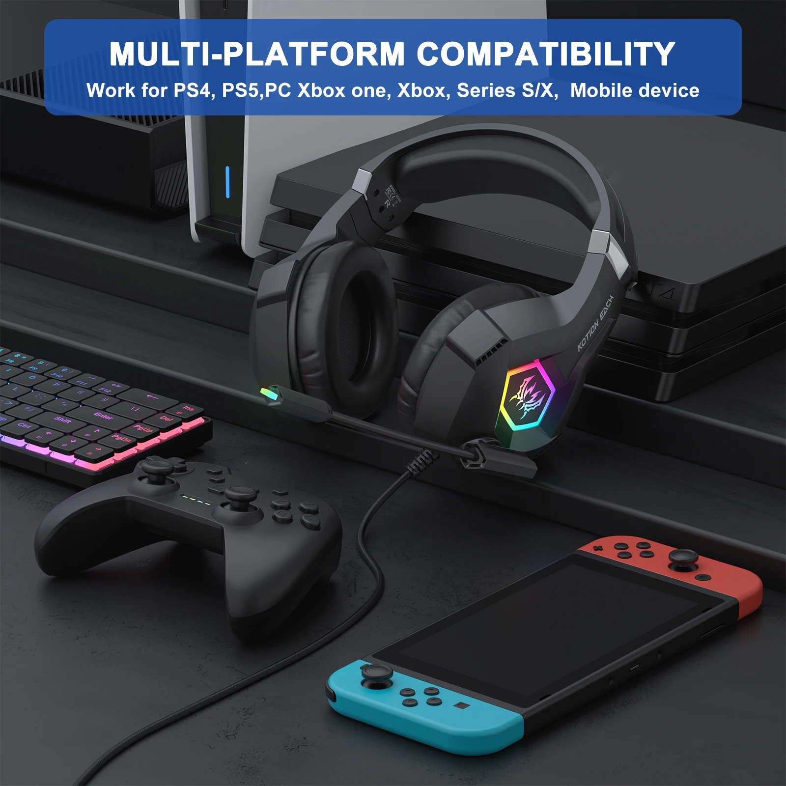 Rgb Gaming Headphon… - image