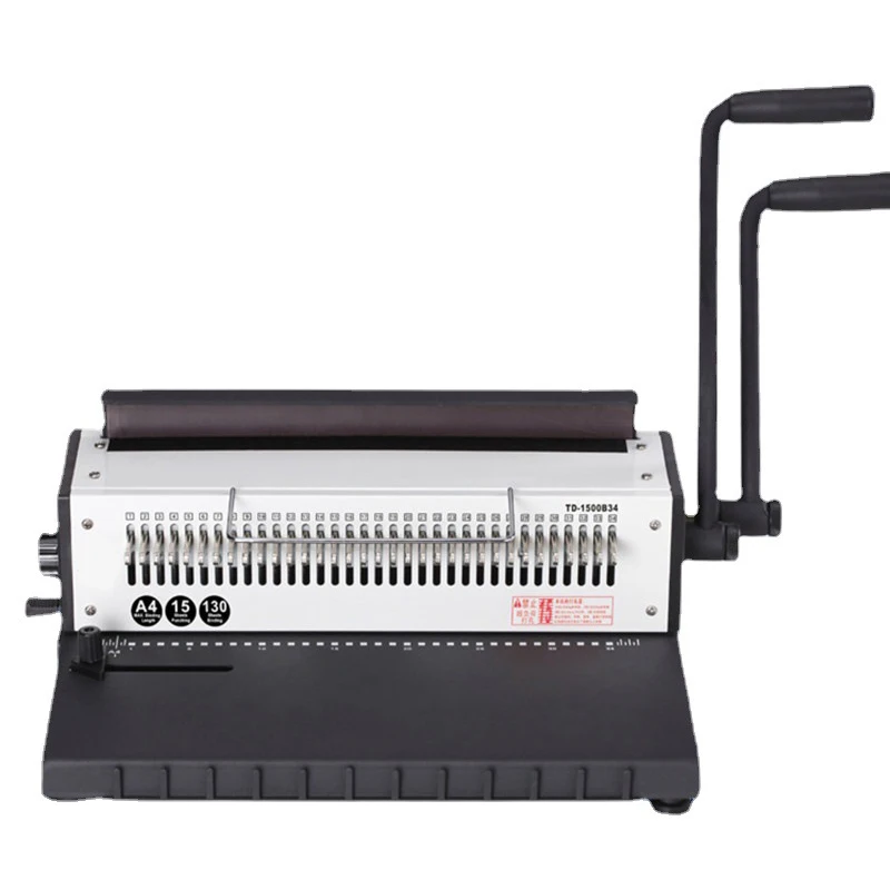 

Manual spiral binding machine metal 34 hole punching square 4X4mm photo album A4 paper binding punching machine TD-1500B34