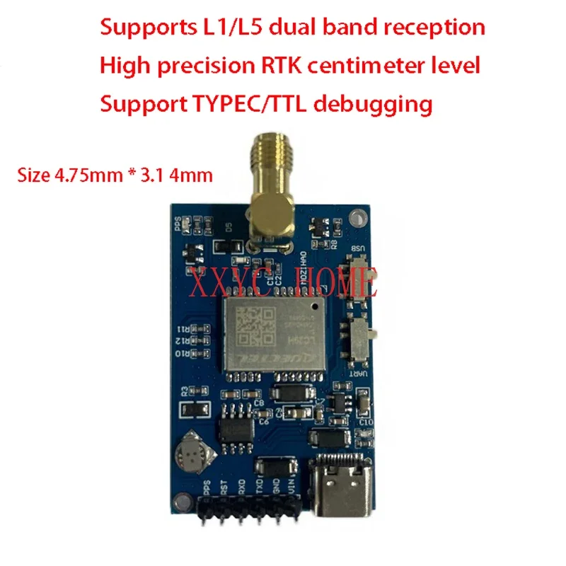 

LC29H Module RTK Differential GPS Beidou GNSS Positioning Dual Frequency L1+L5 High-precision Directional Navigation