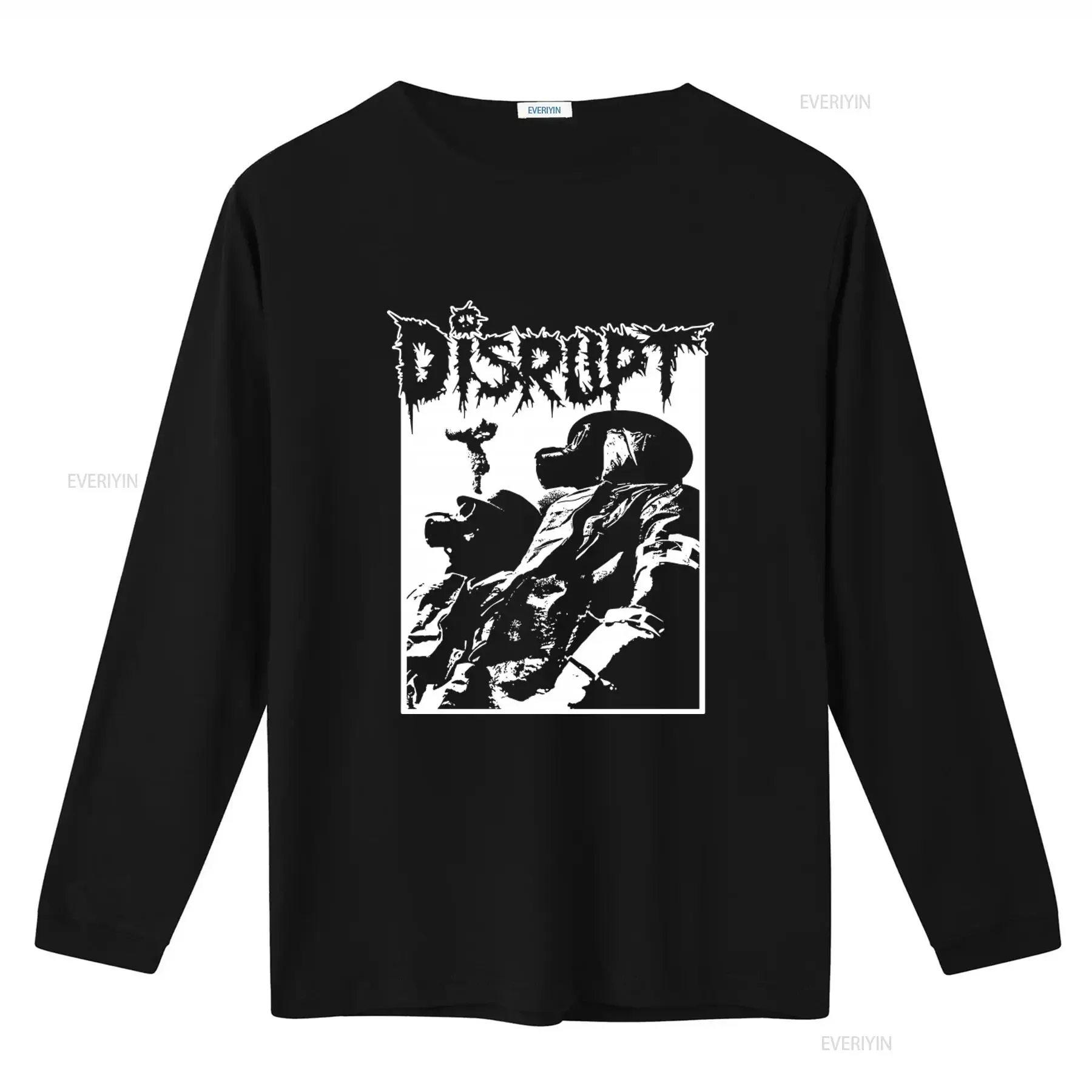 Disrupt Hardcore Punk Crust Discharge Fleas And Lice Grindcore Print T Shirt for Men vintage Washed streetwear designer clothes