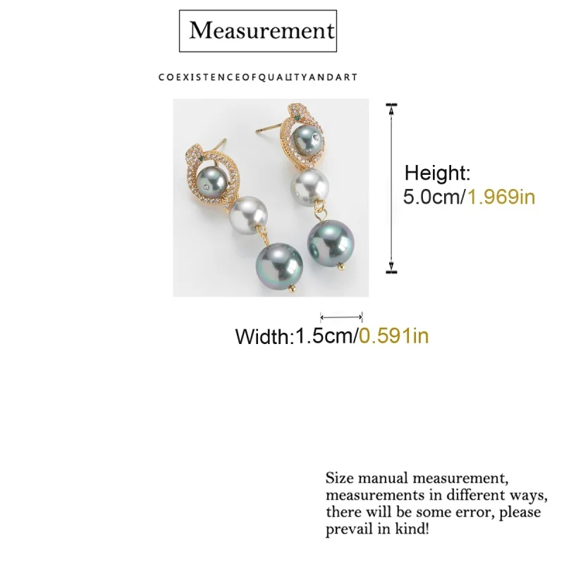 Vintage Long Grey Pearl Earrings Luxury Dangle Brand Jewelry Designer Charms Antique Gold Color Wedding Bridal Trends 2025