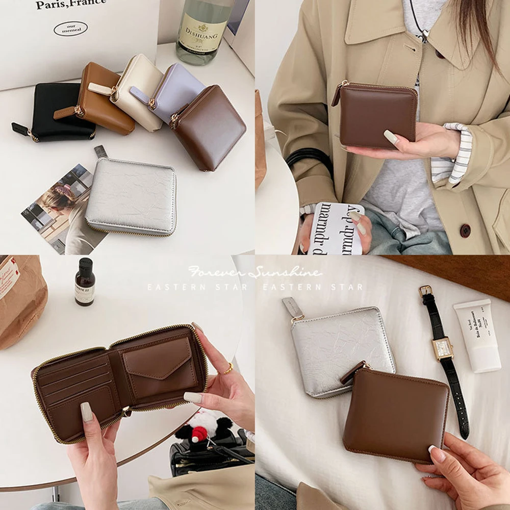 Compact Portable Women's Wallet With Card Slots Minimalist Korean Design Versatile. Travel Companion