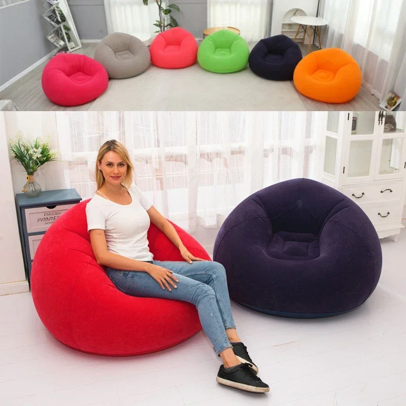 2024 Inflatable Air 1-Person Portable Pouf Lazy Sofa Lounger for Living Room Seatings Recliner Chair Couch Home Free Shipping