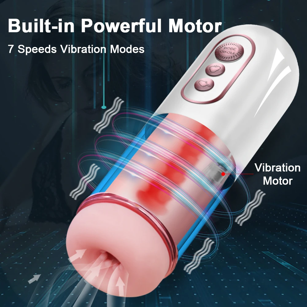 Automatic  Men's Masturbator Vibrator Sexs Toys New Sextoy Male Sex Toy Glans Training Masturbation Piston Suction Machine Mug