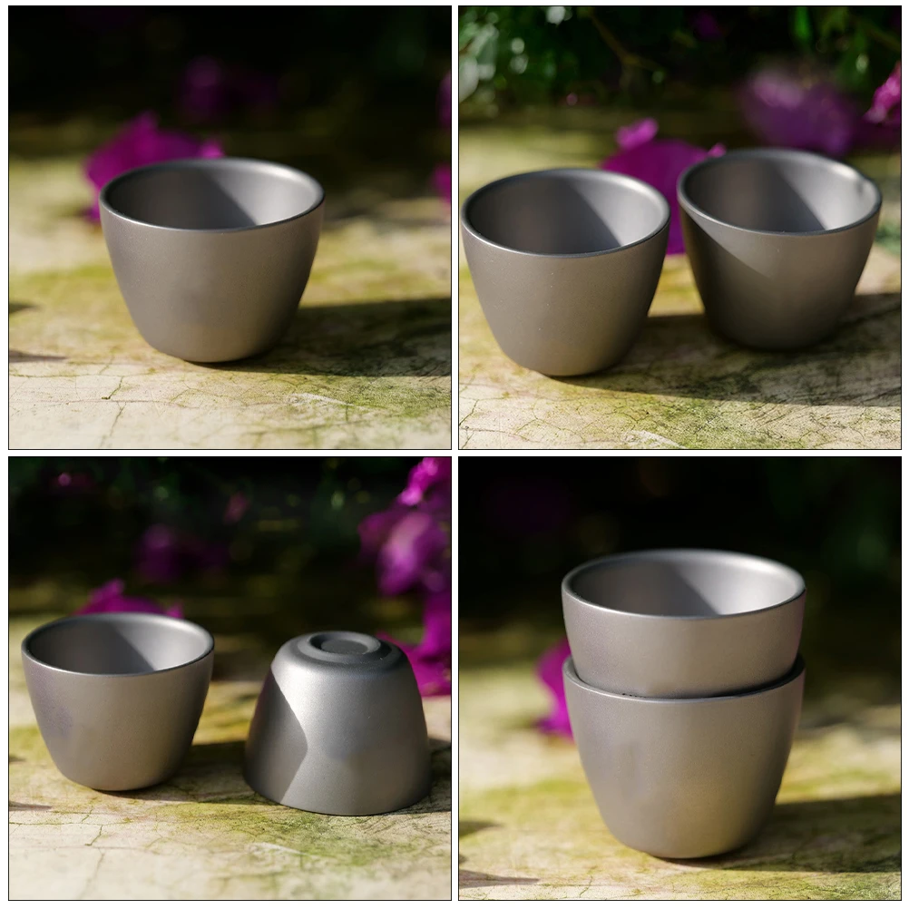 

Titanium Portable Tea Cup 300ml Durable Outdoor Home Kitchen Picnic Coffee Drink Storage Travel Camping Juice Milk Tea Water